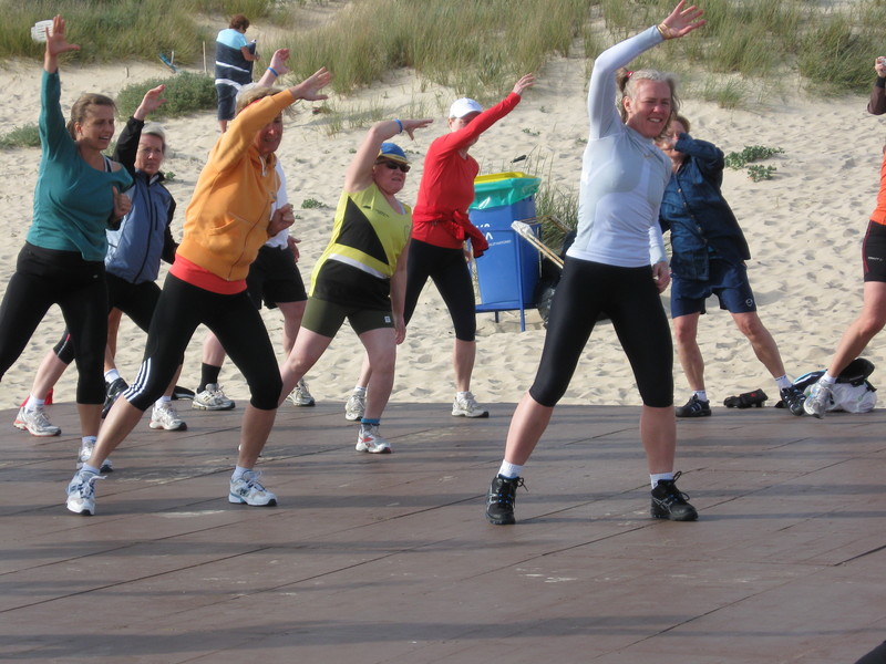 jympa på stranden